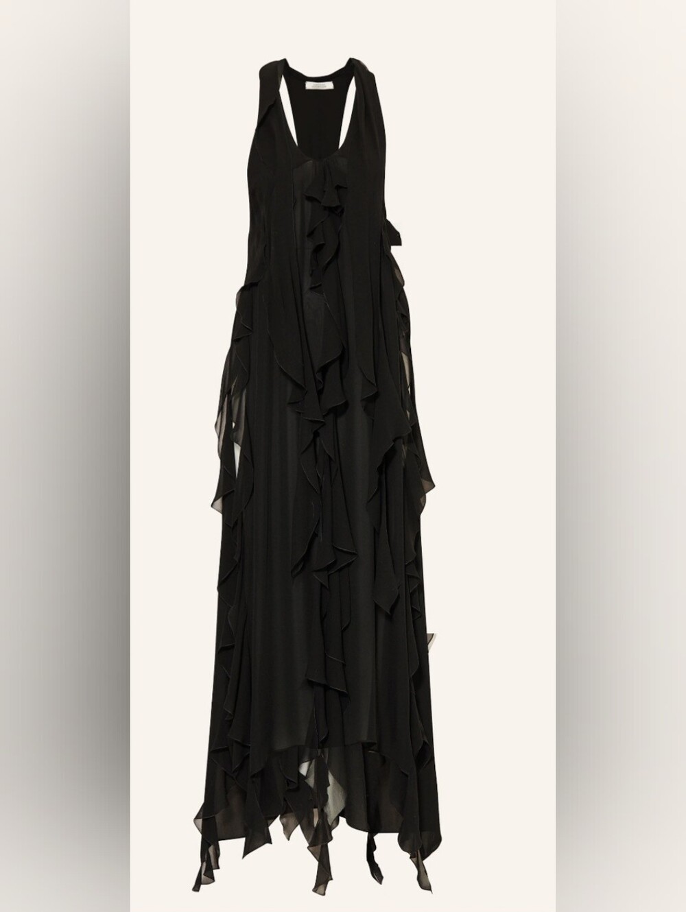 Women's Black Ruffle Top/Dress with Scarf Detail Size 2